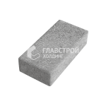 Тротуарная плитка Прямоугольник 100х200х60, серо-белая на камне