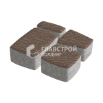 Тротуарная плитка Классика 4 камня, коричневая с гранитной крошкой, 4 см