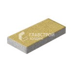 Тротуарная плитка Прямоугольник 100х300х60, желтая на камне